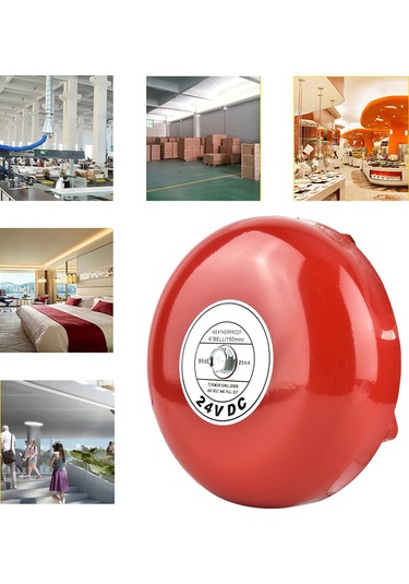 Geeroyoo 24v Aluminyum Kasa Su Geçirmez Yangın Alarm Zili, 90db Yüksek Sesli Uyarı Fonksiyonu