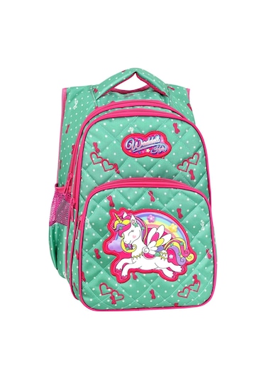 Waddell Lisanslı Mint Yeşili Unicorn Desenli İlköğretim Okul Sırt Çantası