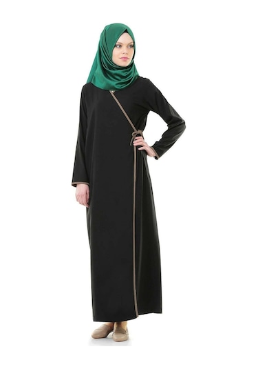 Aslınur Yandan Bağlamalı Namaz Elbisesi Siyah