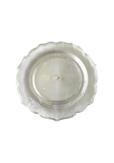 Kristal Lüks Platinum Sert Plastik Tabak 26 Cm 6 Adet Şeffaf Şeffaf