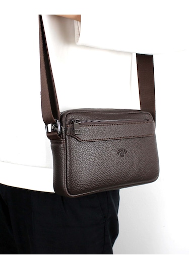 Unisex Kahverengi Orta Boy Askılı Postacı Omuz Çantası Kahverengi