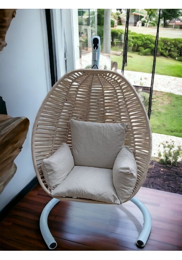 İstanbulmob Bahçe Balkon Salıncak Krem