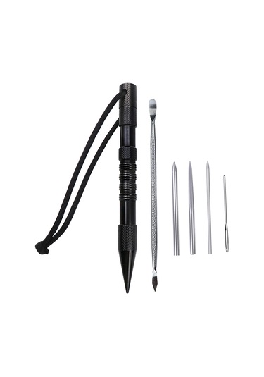 Suntek Paslanmaz Çelik Paracord Dikiş İğne Seti 6-adet-siyah 6 Adet Siyah