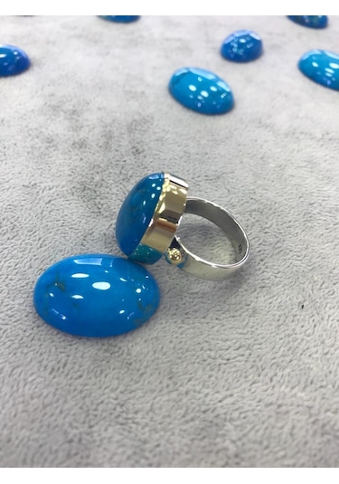 Turkuaz Taşlı Gümüş Yüzük 925 Ayar Taş (274399805)