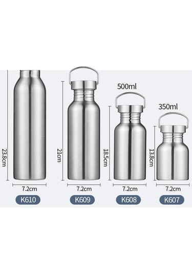 Diğer Suntek Paslanmaz Çelik Spor Bisiklet Su Şişesi Pp Kapak 350 Ml Gri, Gri Renkli Gri