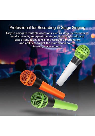Lemestar Turuncu Dinamik Kablolu Mikrofon: Sahne Gösterisi, Canlı Yayın, Karaoke Ve Bilgisayar Kaydı İçin Hassas Ses - Ad-58 Modeli