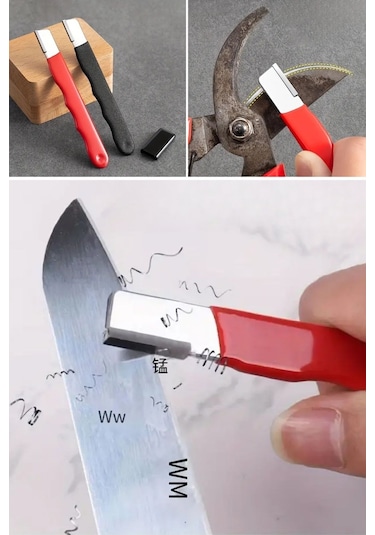 Koruyucu Kapaklı Keskin Makas Budama Makası Bıçak Bileme Aparatı Bileyici