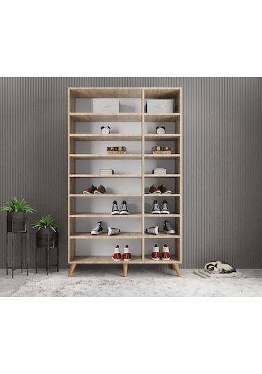 Duke 3 Kapaklı Ayakkabılık Meşe 120 Cm M1