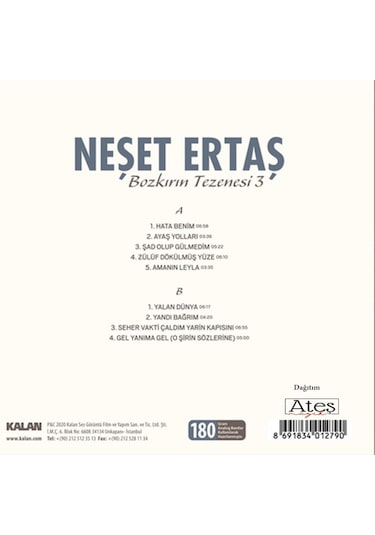 Neşet Ertaş Bozkırın Tezenesi 3 - Plak