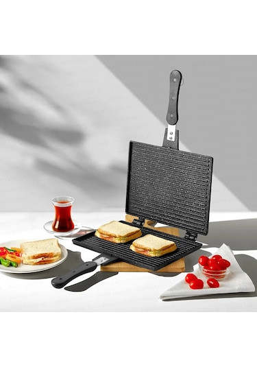 Nehir Nehir Alüminyum Döküm Lüks Maxi Büyük Boy Tost Tavası