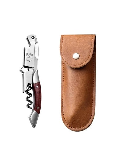 G Kırmızı Şarap Açacağı Emek Tasarrufu Sağlayan Şarap Mantarı Sökücü Paslanmaz Çelik Tirbuşon Mutfak Bar İçin Ahşap Saplı Diğer