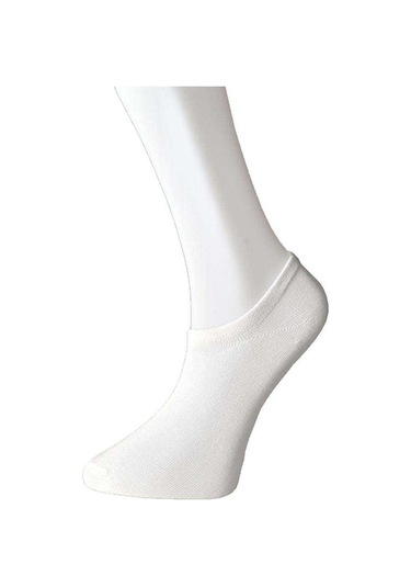 Beyaz Erkek Görünmez Çorap 12 Çift Antra Melanj