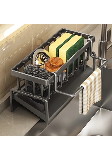 Dashanshop Beyaz Tezgah Altı Rafı - Dayanıklı Lavabo Organizatörü Ve Süngerlik beyaz