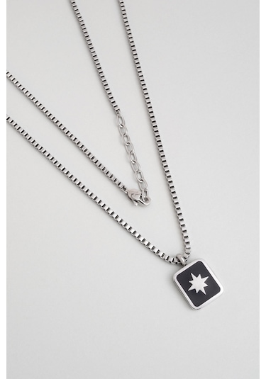 So Chic Yol Gösterici Çelik Erkek Kolye