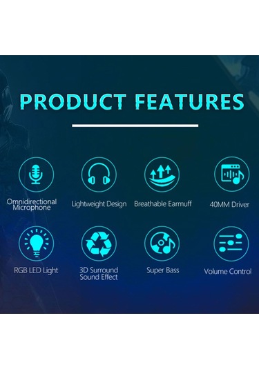 Shineyee G15mv Kablolu Oyun Kulaklığı - Dış Mikrofon, Rgb Işık Efekti, Hızlı Ses Kontrol, Usb+3.5mm Bağlantı, Siyah