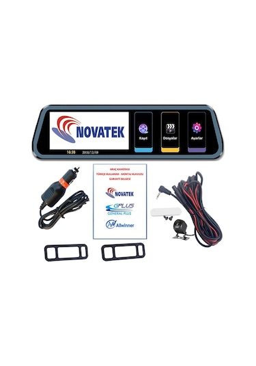 Novatek 10 Inç 2.5D Kıvrımlı Dokunmatik Ekran Aynalı Araç Kamera