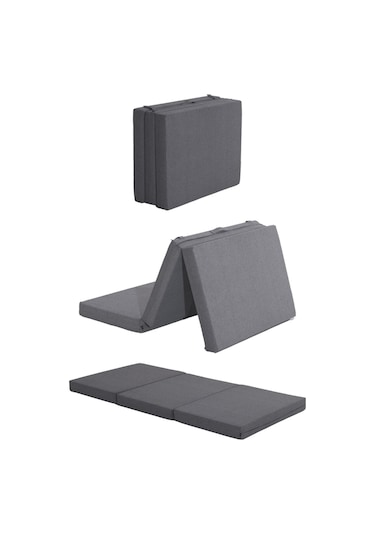 Neosleep Katlanır Yatak Yer Yatağı Misafir Yatağı Yoga Yatağı Kamp Yatağı Katlanır Yatak 10 Cm Kalınlık Neo09 Gri