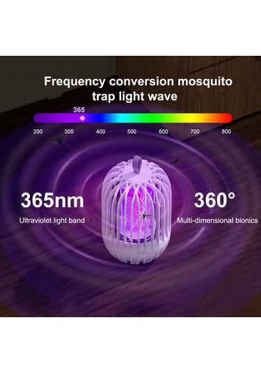 Monyee Ev İçin Usb Mosquito Öldürücü Lambası - 365nm Mor Işık, Turbo Süpürme Ve Yüksek Gerilim Çarpması İle Komforlu Ortam
