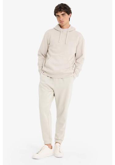 Defacto Regular Fit Beli Bağcıklı Cepli Paçası Lastikli Şardonlu Basic Düz Jogger Eşofman Altı E6326ax25aubg766 Bej