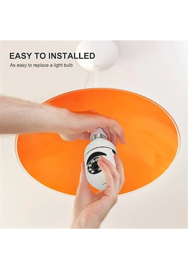 3 Lü Kamera Seti Wifi 360 Derece Panoramik Ampul Kamera Güvenlik Kamerası Gece Görüşlü Sesli