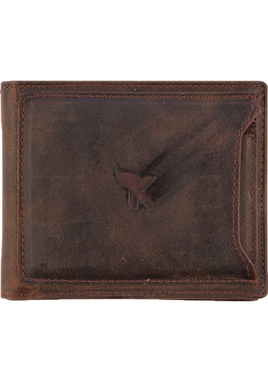 Hakiki Deri Erkek Cüzdan Eskitme Kahve Kahverengi