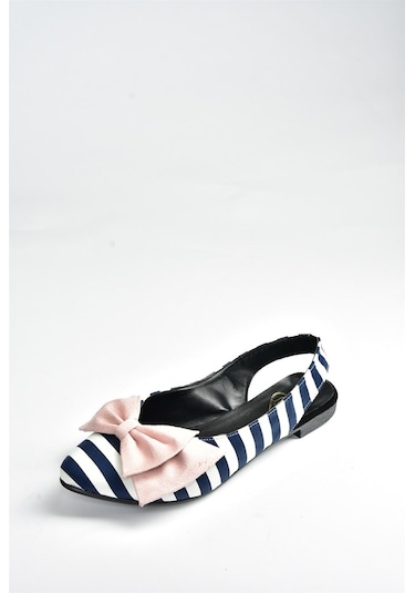 Fox Shoes Lacivert/beyaz/pudra Kadın Babet D726774404 Lacivert