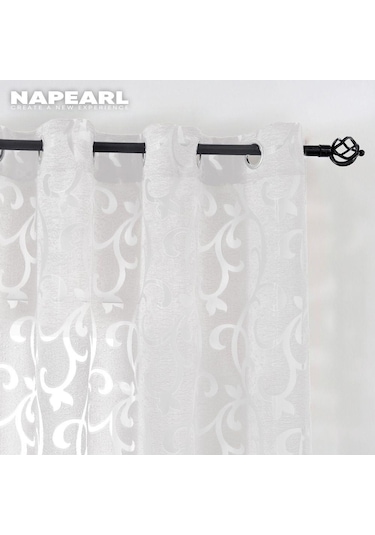 Krem 1 Pc Napearl Modern Yatak Odası Sırf Perde Moda Oturma Ev Pencere Perde Jakarlı Tül Perde W150cm X L270cm