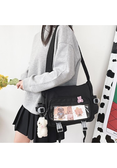 Mavi Kadın Çantası Messenger Kore Tarzı Kadın Sırt Çantası Koleji Büyük Kapasiteli Çok Yönlü Omuz Öğrenci Okul Postacı Çantaları Without Bear Mavi