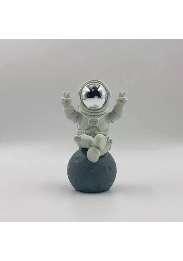 Tenfowee Gümüş Renkli Uzaylı Figürü - Resin Masa Dekorasyonu, Ev/ofis Stili, Fotoğraf Arkadaşı, Mini Boyut 6x7x10.6cm