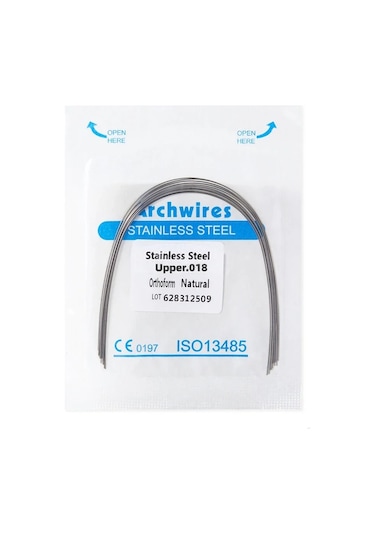 10 Adet/paket Ortodonti Archwires Paslanmaz Çelik Diş Yuvarlak/dikdörtgen Tel Parantez Doğal Form Diş Hekimi Malzemeleri Üst Ahşap
