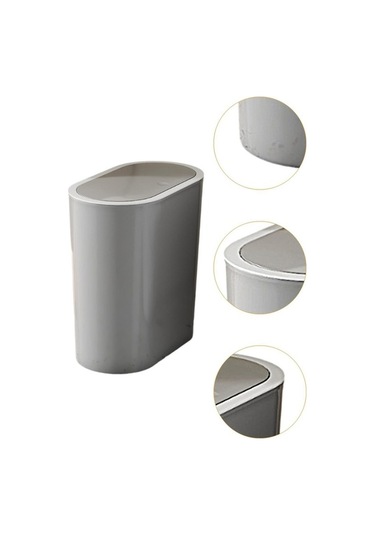 Pazly Taşınabilir Suntek Sepeti Kutusu Kapaklı Gri Ev Çöp Çöp Banyo Ls Gri