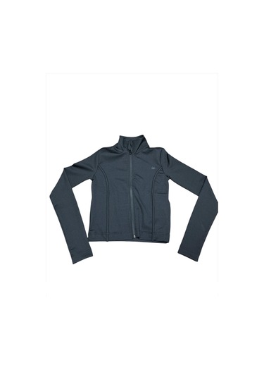 Benetton-w23076 Benetton Sweatshirt Kadın Siyah Spor Çeket Siyah