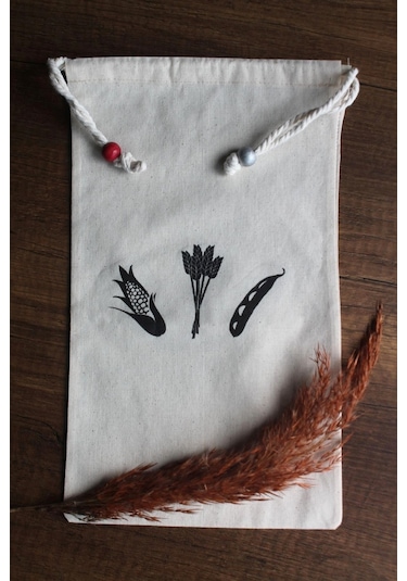 20x30cm - 2 Adet Keten Bakliyat Çok Amaçlı Kese - Saklama Torbası