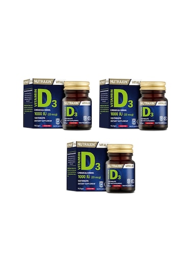 Nutraxin Vitamin D3 1000 Iu 120 Tablet 3 Adet