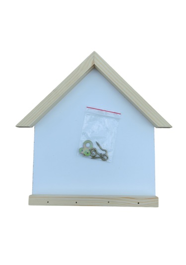 20x25cm Beyaz Ahşap Çerçeveli Boyanabilir Açık Anahtarlık Panosu