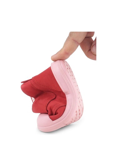 Rakerplus Yoohoo Hakiki Deri Nar Çiçeği Pembe Cırtlı Kız Bebek Bot Pembe