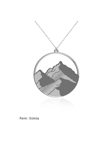 İndigo Takı Sade Karlı Dağ Gümüş Kolye