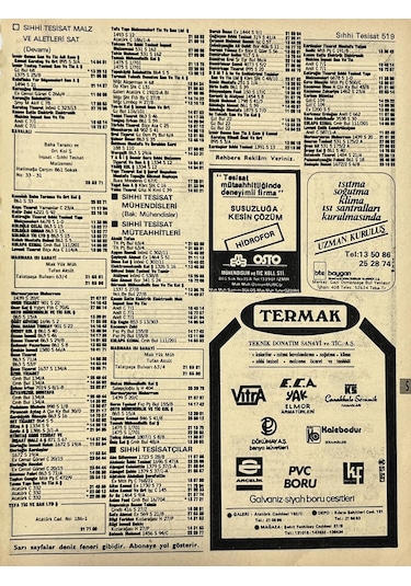 İzmir 1982-1983 Meslek Reklam İlanı Efemera S519