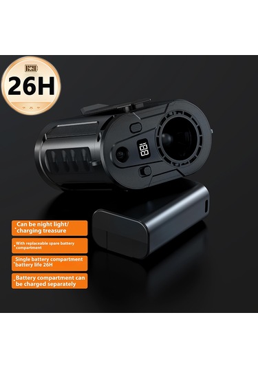 G20 Taşınabilir Bel Fanı Şarj Edilebilir 5 Hız Ayarlanabilir Led El Feneri Güç Bankası Kemer Fanları Yürüyüş Ve Binicilik İçin Siyah