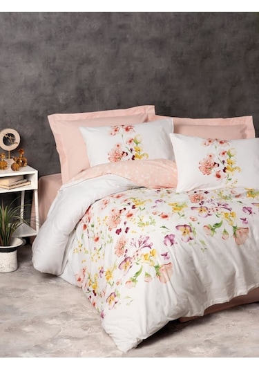 Cotton Box Ranforce Nevresim Takımı Çift Kişilik Emma Somon Çok Renkli