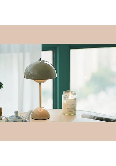 Willowhaven Şarj Edilebilir Led Masa Lambası, Sarı Mantar Çiçek, Masa, Gece Yatak Odası, Yemek, Dokunmatik, Modern Dekorasyon, 30x18cm Sarı