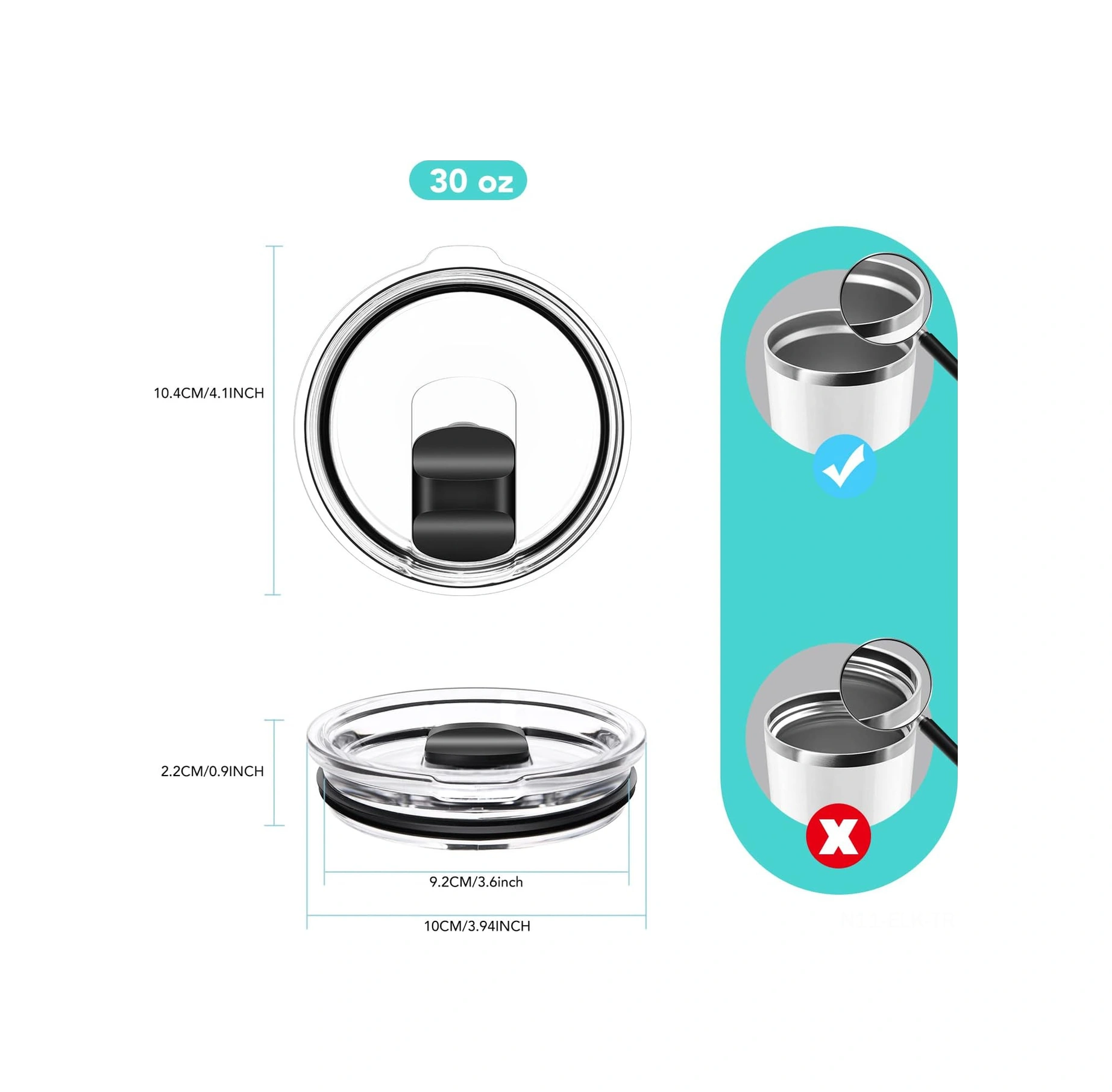 Xindoker 2 Adet Bpa-free Değiştirme Kapağı - Manyetik Kaydırmalı Anahtar, Sızıntı Sağlam, 14oz Kupa Ve 35oz Pipetli Bardak Uyumlu Seyahat Kapakları Siyah