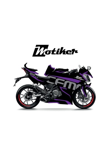 Cfmoto 250sr Mor Desenli Parçalı Kaplama Sticker Etiket Modeli Mor Gri Siyah