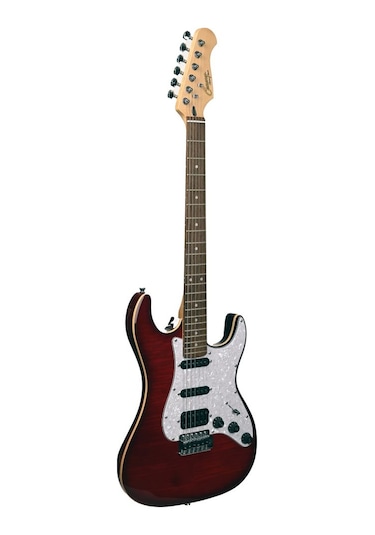 Guson Superstrat Hss Elektro Gitar Quilted Kırmızı