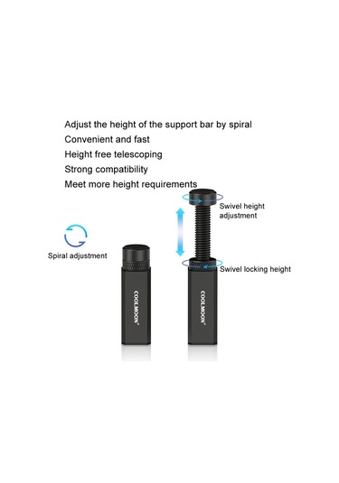 Sones Coolmoon Grafik Kartı Standı Masaüstü Bilgisayar Grafik Kartı Dikey Üst Destek Braketi Vida Teleskopik Destek Çubukları, Ayarlanabilir Yükseklik: 5-8 Cm Siyah