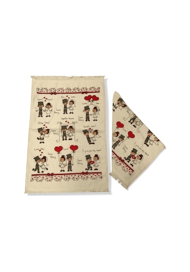 Durul 40X60 Baskılı Düğün Temalı Havlu 6 Lı Paket
