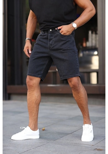 Kaizer Denim Erkek Siyah Baggy Şort Siyah