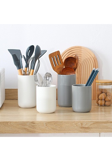 Suntek Magideal Mutfak Eşyaları Organizatör Porselen Sağlam Ev Gri