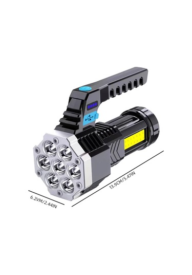 Dongjing Yüksek Güç Şarj Edilebilir Led El Fenerleri 7led Kamp Siyah