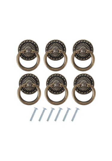 Mobilya, Gardırop, Çekmeceli Dolap, Dolaplar İçin Antika Bronzdan Yapılmış 6 Adet Vintage Çekmece Kulpu Diğer